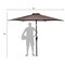 Costway 9ft Patio Umbrella Patio Market Steel Tilt w/ Crank Outdoor Yard Garden (Tan)